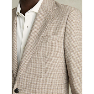 REISS GARLAND Single Breasted Blazer with Wool in Puppytooth Check